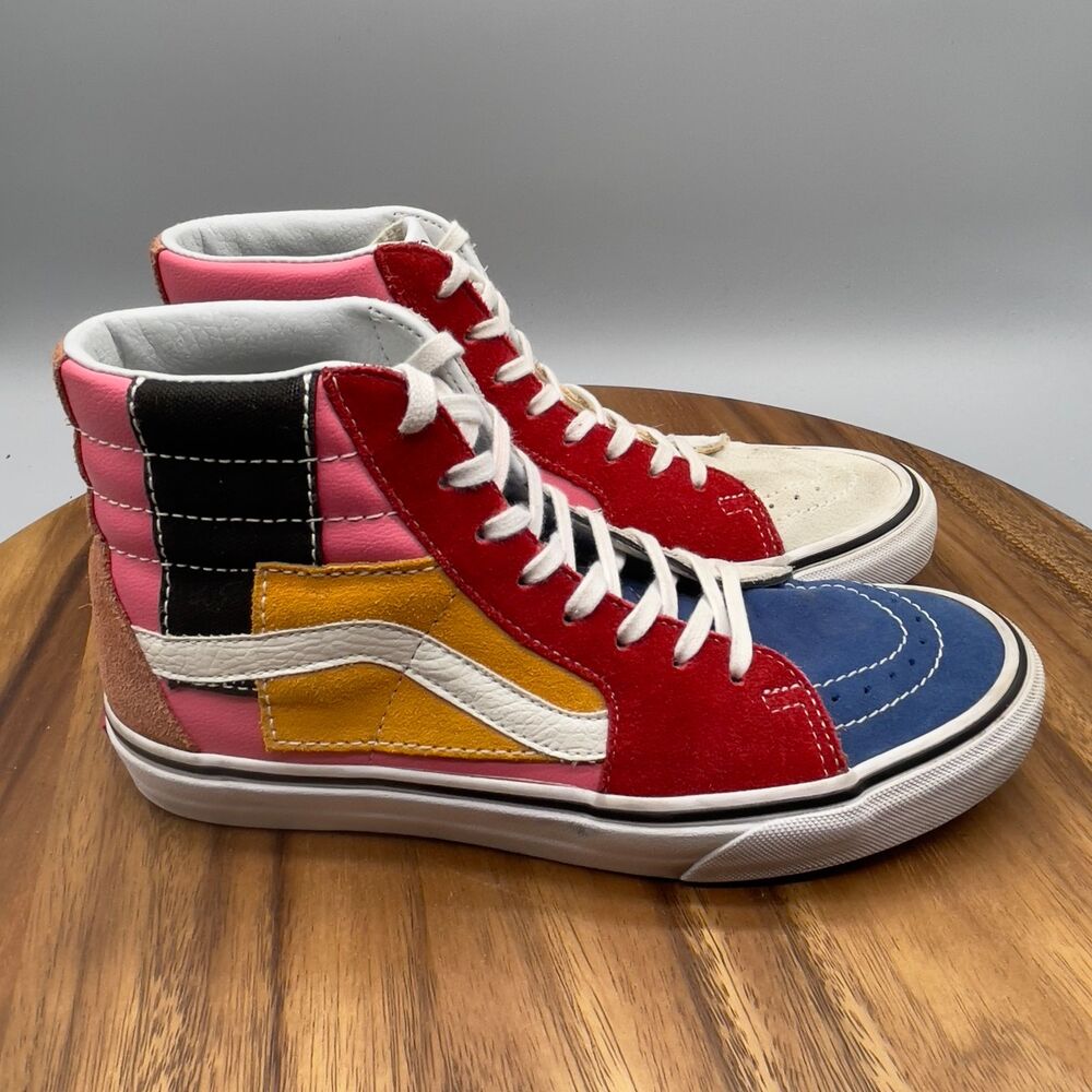 Vans Sk8 Hi Shoes Womens Size 7.5 Patchwork Color Block Athletic Skate Sneakers